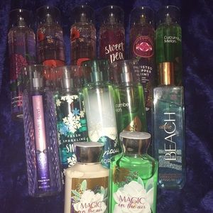 Bath and Body works sprays lotion and shower gel